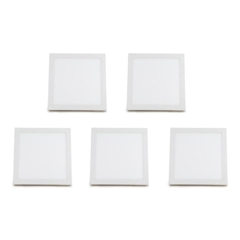Kit 5 Luminárias Painel Quadrado 18W Branco Frio 127-220V