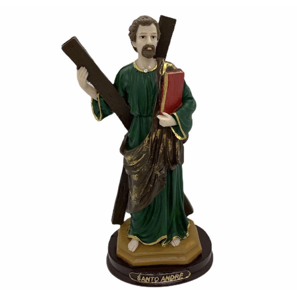 Escultura Santo André Em Resina 24 Cm