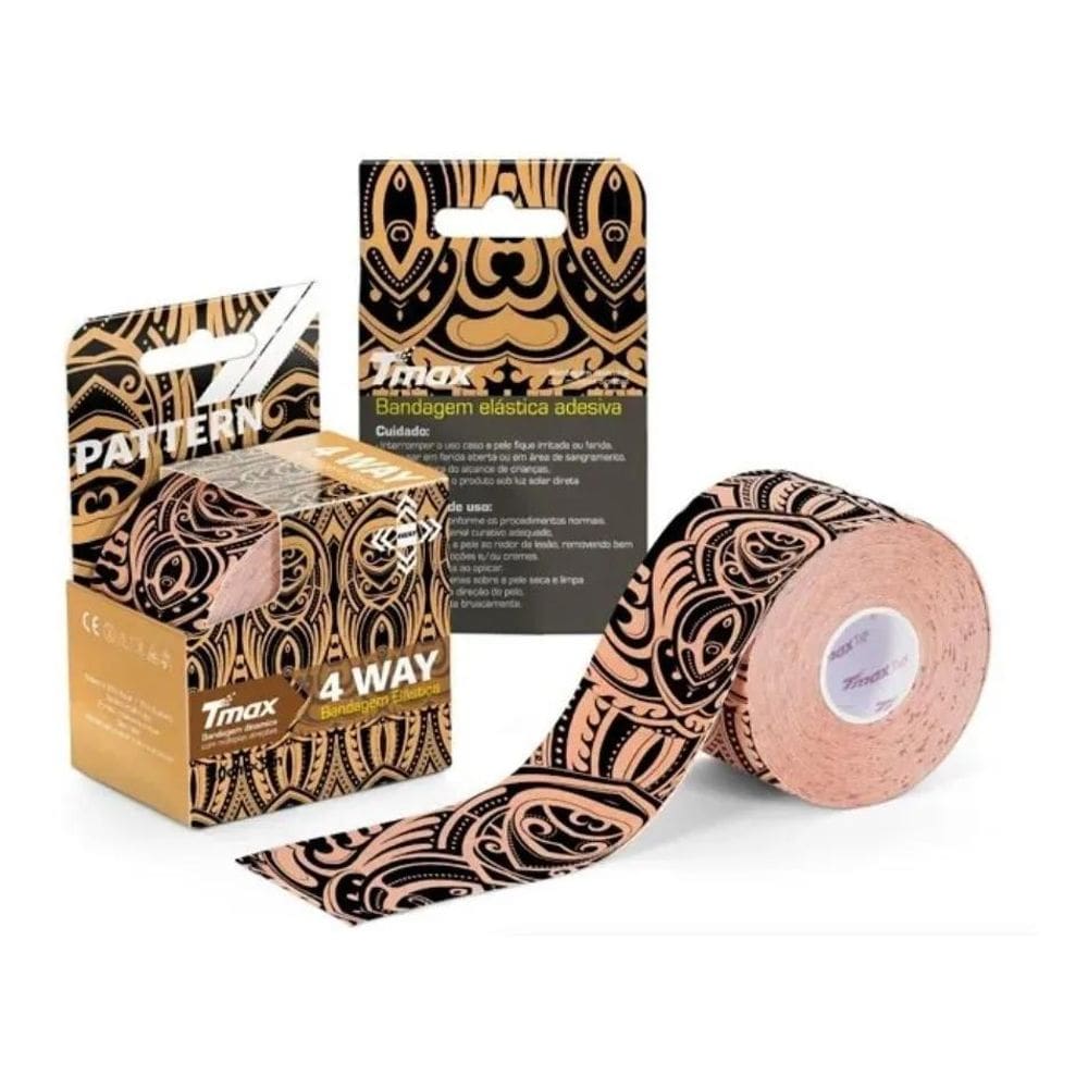 2X Fita Bandagem Adesiva Elástica Dinâmica Tmax Tape 4Way Co