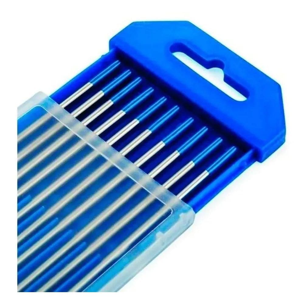 2X Eletrodo Tungstênio 1,6Mm 1/16 Ponta Azul 2%Lantânio 10