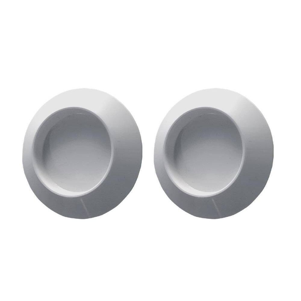 02 Puxador Adesivo Slim Box Portas E Armários Redondo Branco