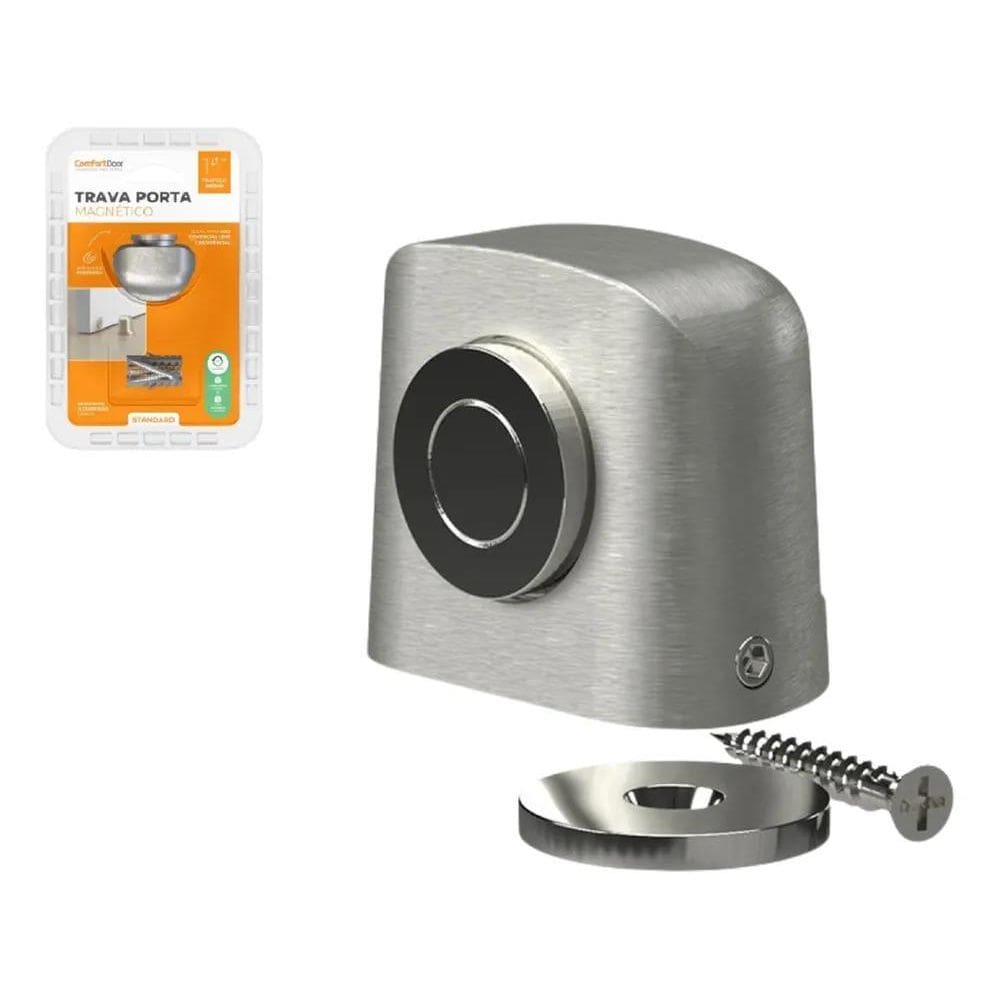2X Trava Porta Magnetico Em Aço Escovado Comfortdoor