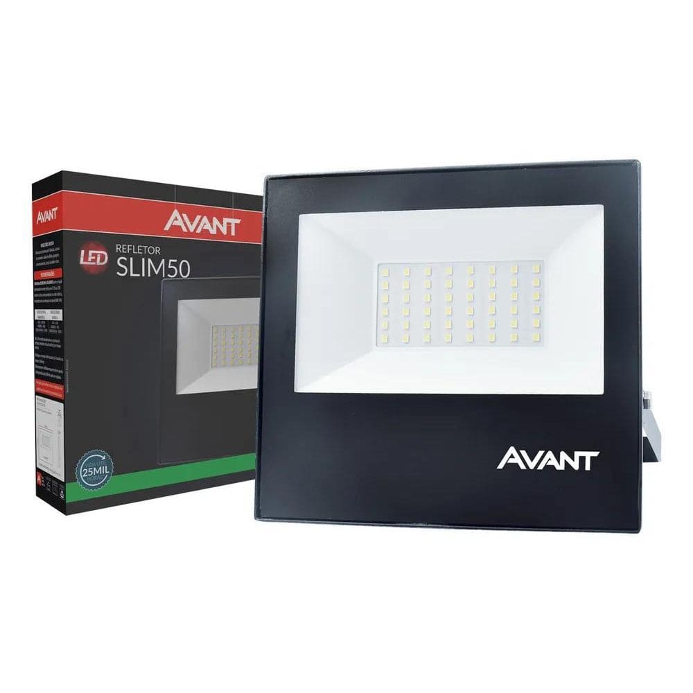 2X Refletor Led Slim 50W Verde Ip65 A Prova D`Água Preto Cod