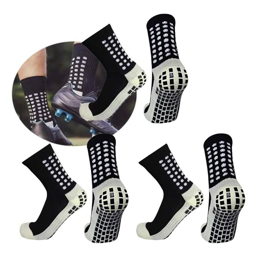 2X Kit 3 Pares Meia Antiderrapante Esportiva Futebol Treino