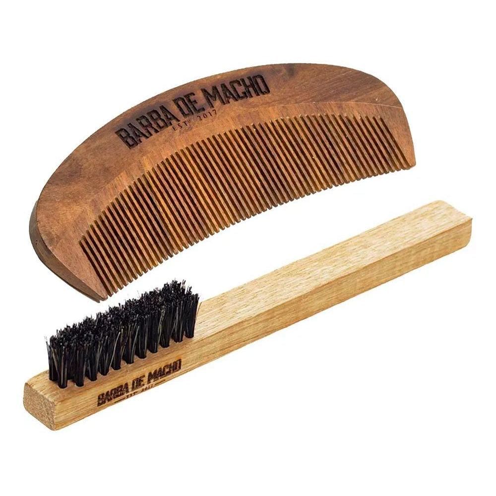 Pente E Escova De Barba - Madeira Para Barba E Bigode