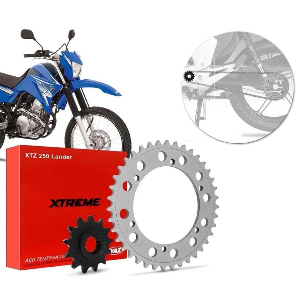 Kit Coroa Pinhão Vaz Xtz Lander Tenere 250 2006 Até 2017