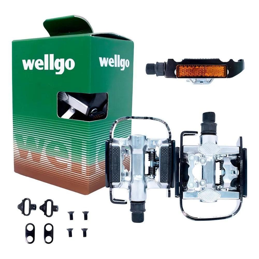 2X Pedal Clip Plataforma Wellgo C002 + Tacos Mtb 9/16