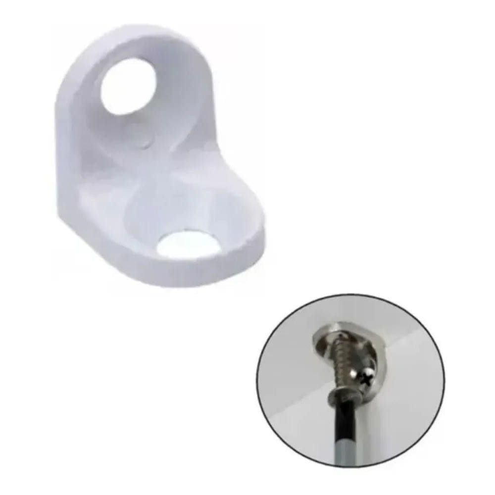 2X Cantoneira Zamac Branca 2 Furos Leve Kit 500 Unid