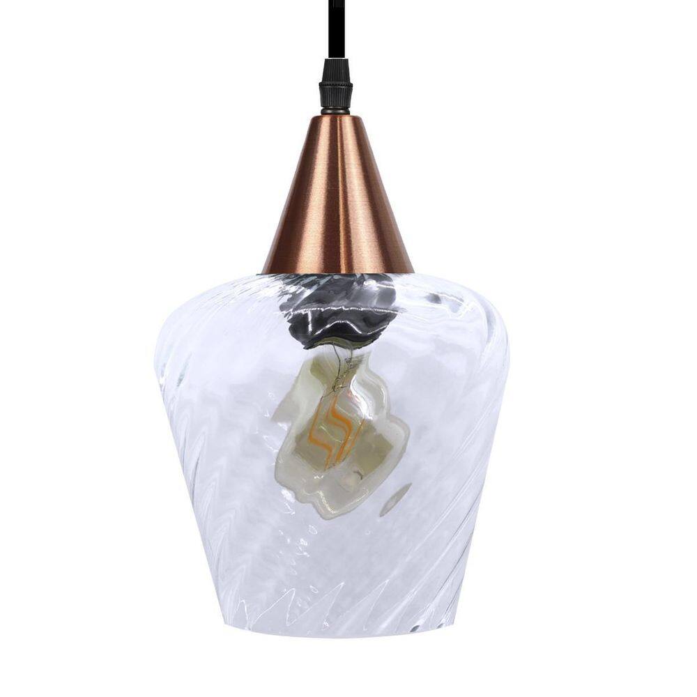 Pendente Taschibra Monalisa Transparente E27 Bivolt Cobre