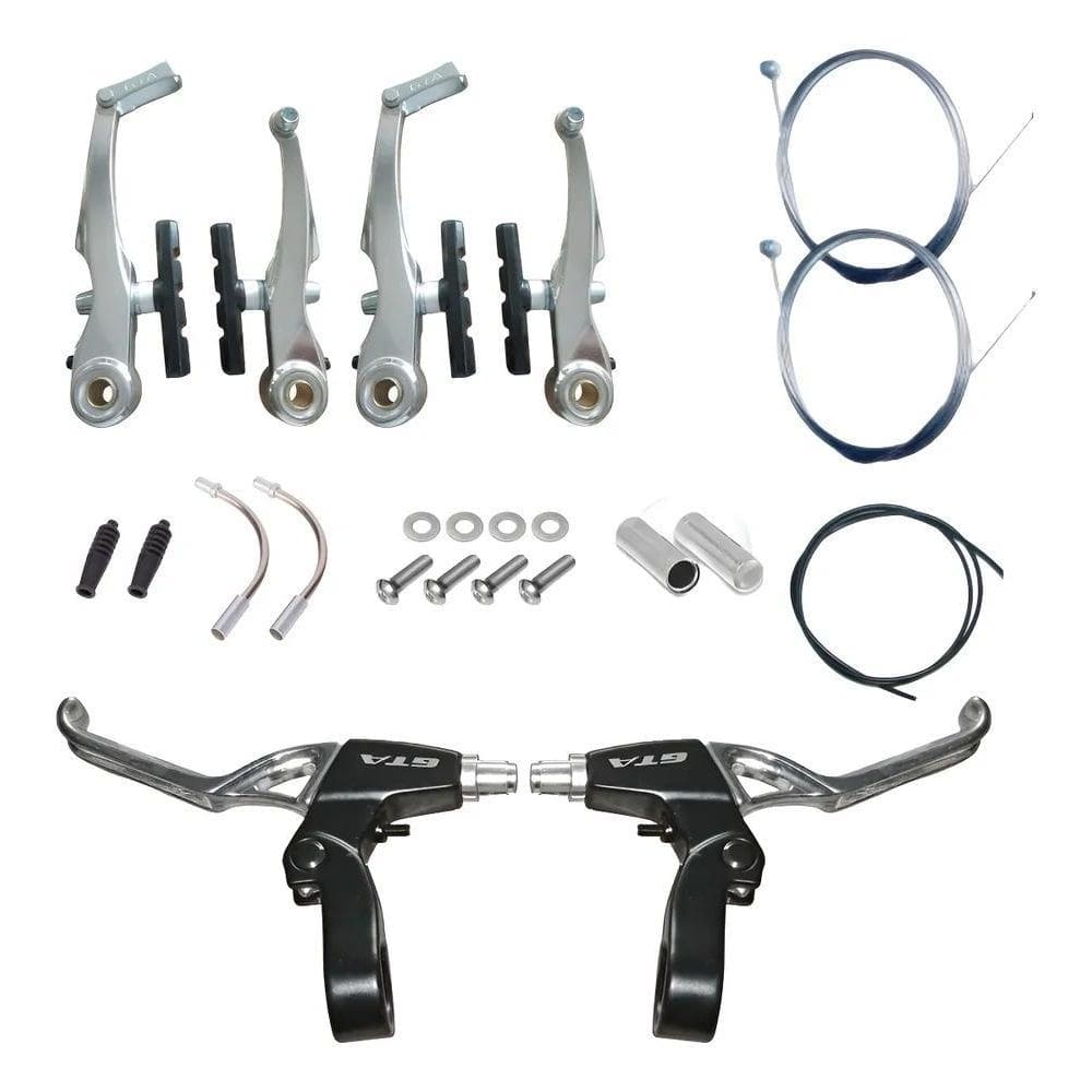 2X Kit Freio V Brake Alumínio Gta Completo Com Cabo E Condui
