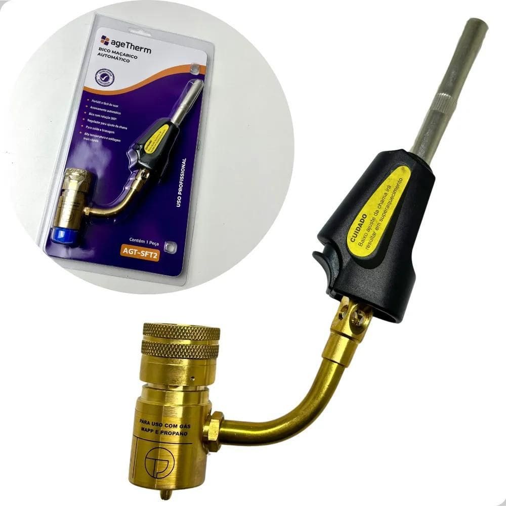 Maçarico Portátil Automático Turbo Tocha Bico Giro 360 Ageth