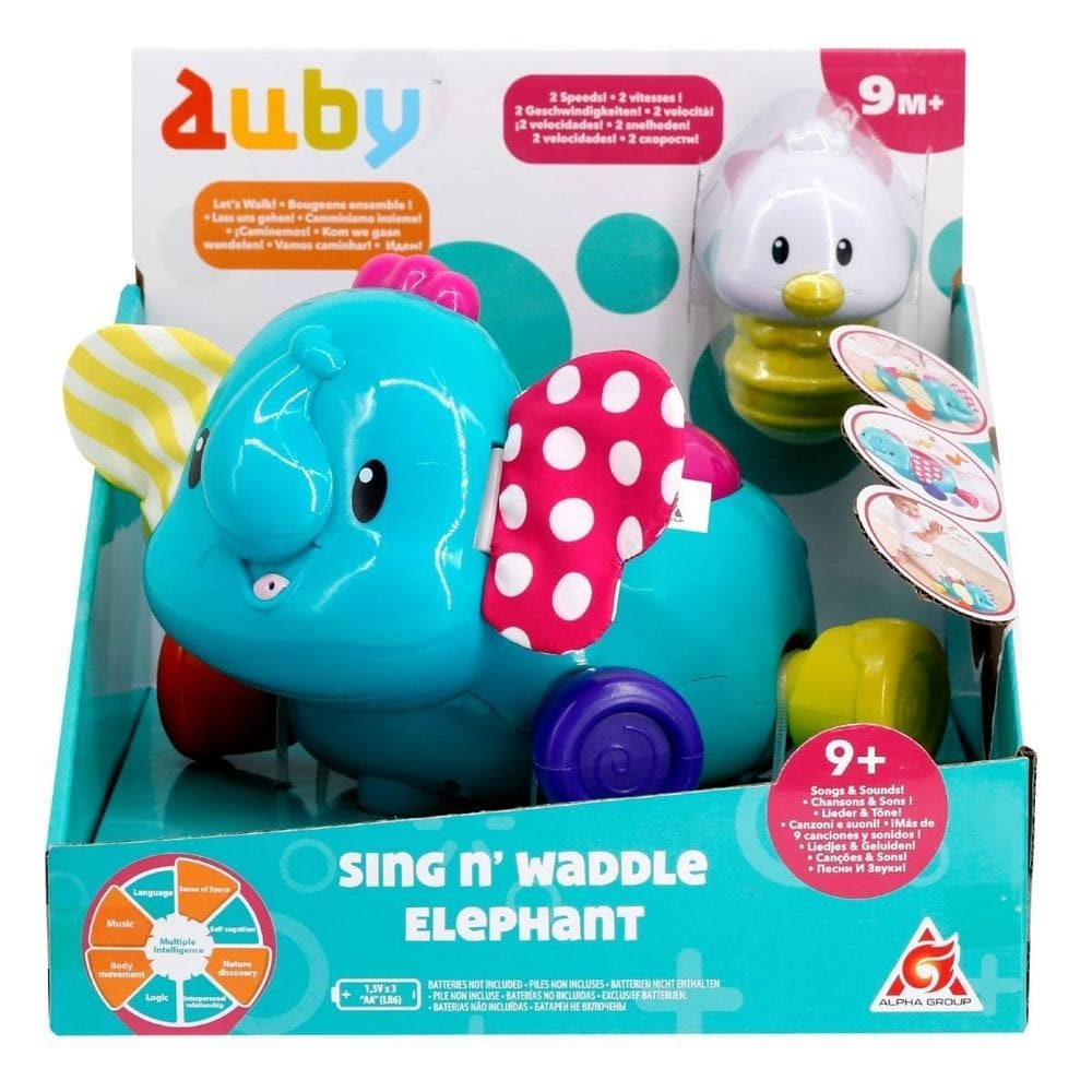Mini Elefante Azul Carrinho Bebe Infantil Brinquedo