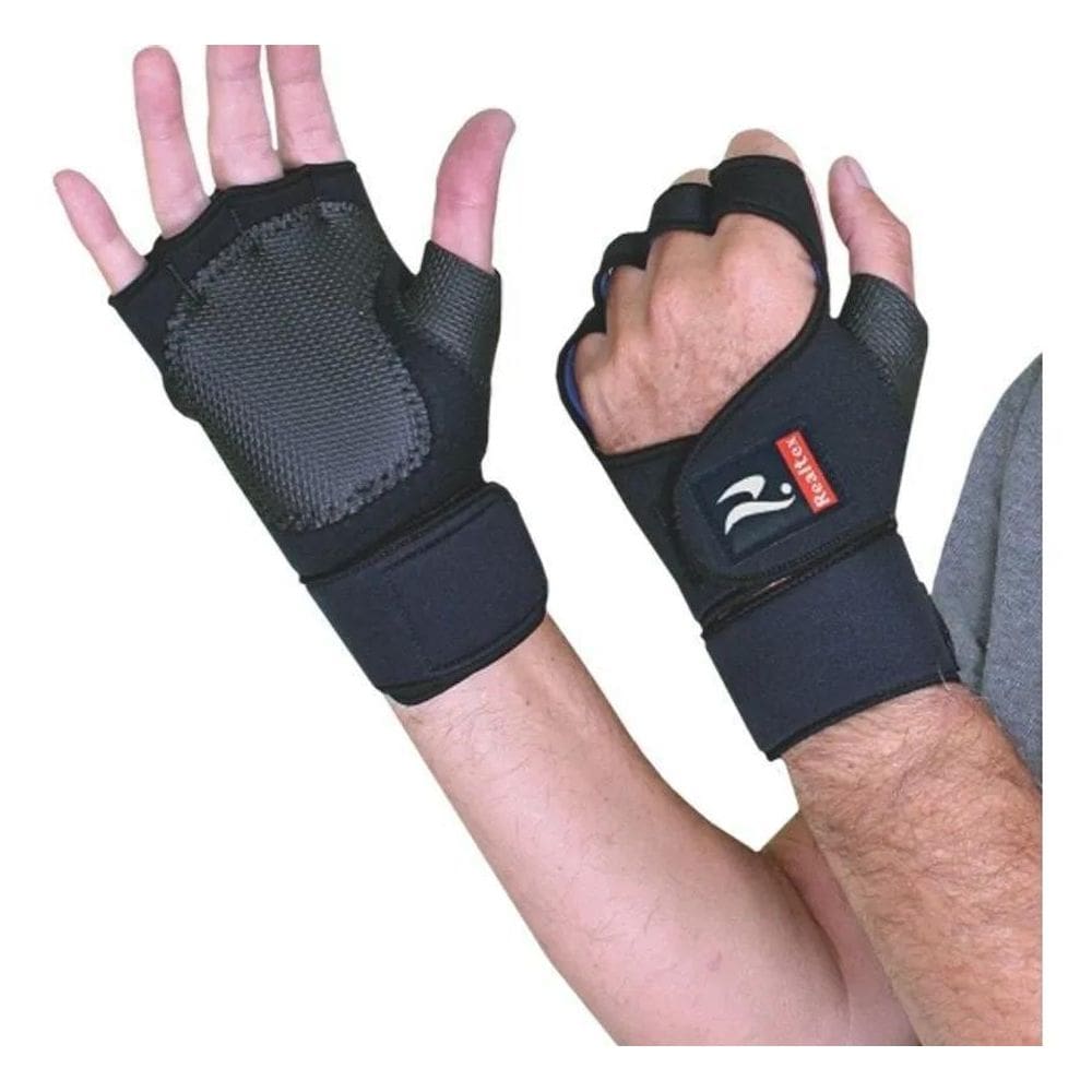 2X Luva Protetor De Palma Com Munhequeira Cross Fit Realtex