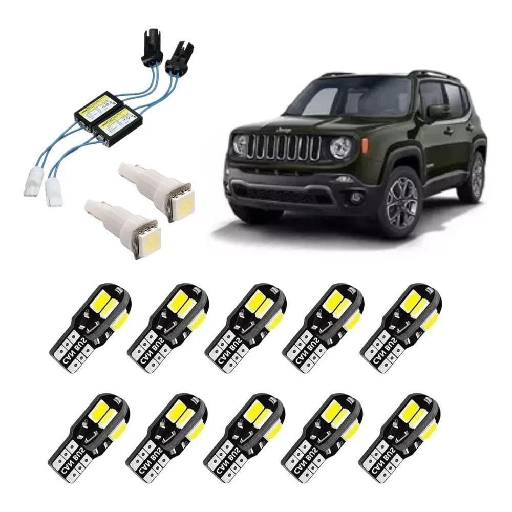 Kit Led Jeep Renegade 5000K Internas Placa Sem Erros Painel