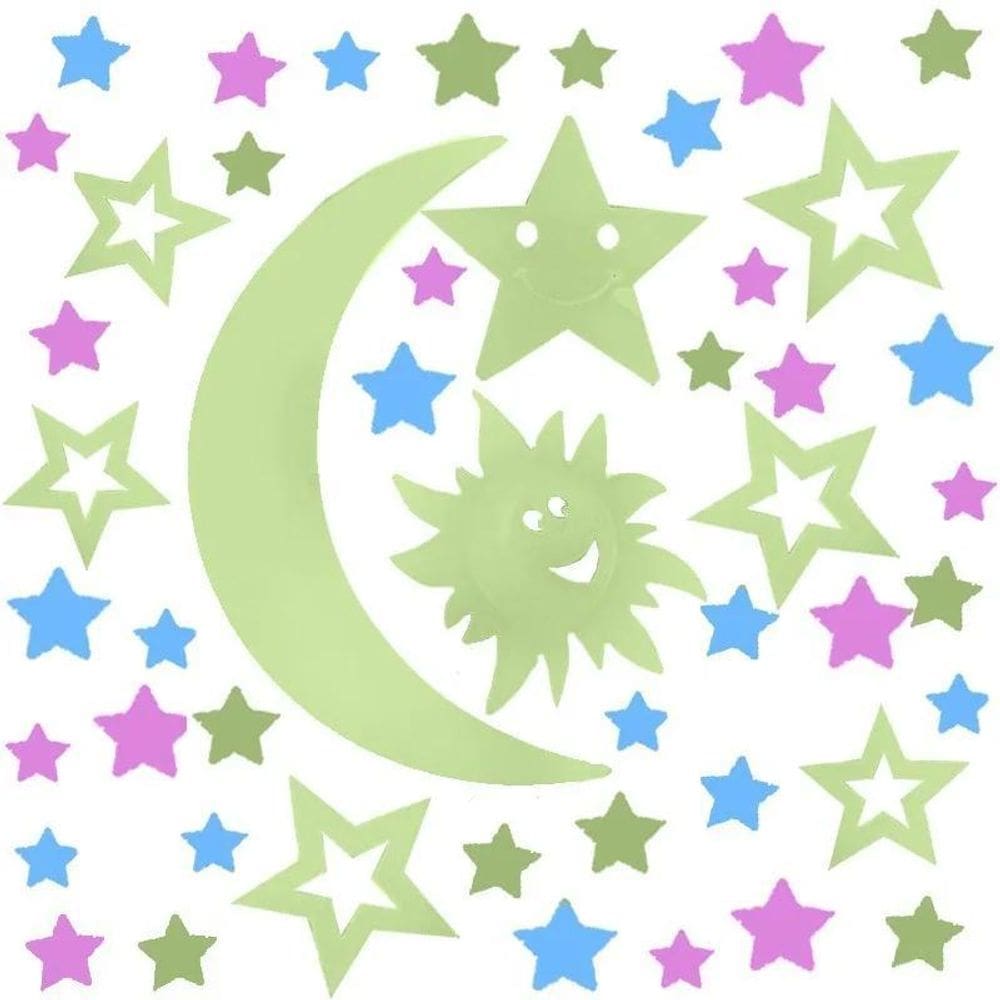 Kit 109 Peças Com 100 Estrelas Coloridas + Pacote Mega Lua E