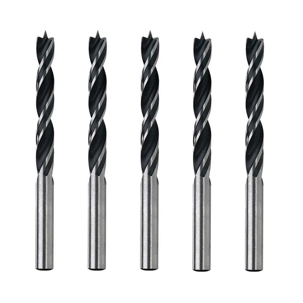 Kit 5 Brocas Para Madeira 8Mm X 117Mm Com 3 Pontas Aço Cromo