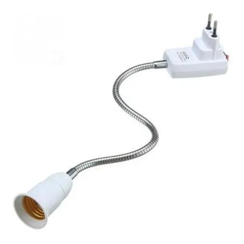 2X Soquete Flexível E27 Adaptador Lâmpada Tomada - 60Cm Cor