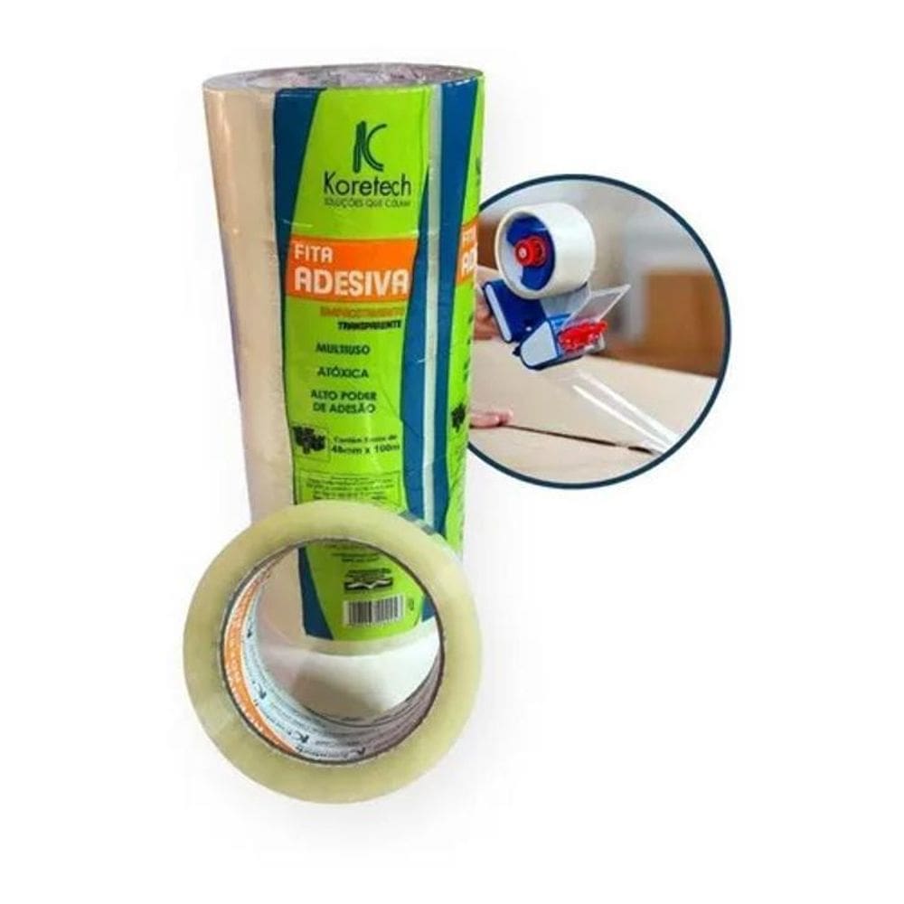 2X 5Un Fita Adesiva Durex Empacotamento 48X100 Transp Korete