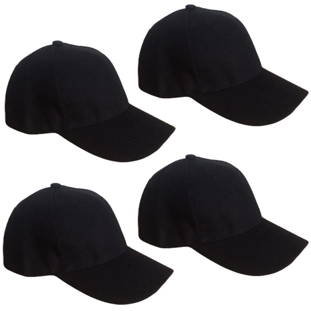 Kit 4 Bonés Chapeu Bombeta Ajustável Liso Aba Curva Preto
