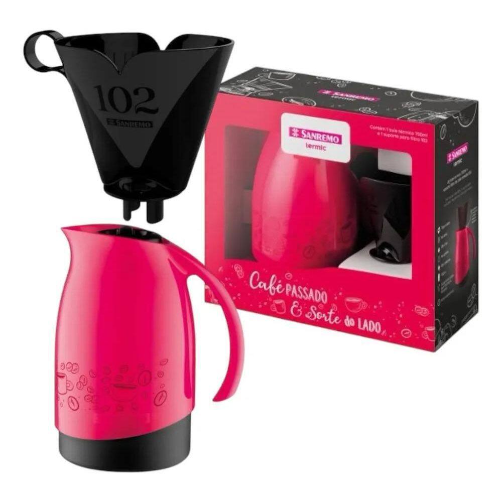 2X Conjunto Bule Termico E Suporte Filtro 102 700Ml Sanremo