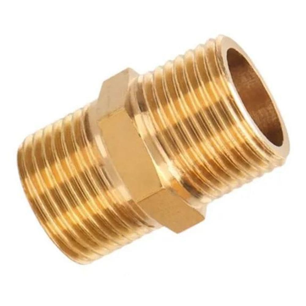 2X 2 Peças Niple Duplo Conexão Latão 1/4 - 1/4 Rosca Bsp - K