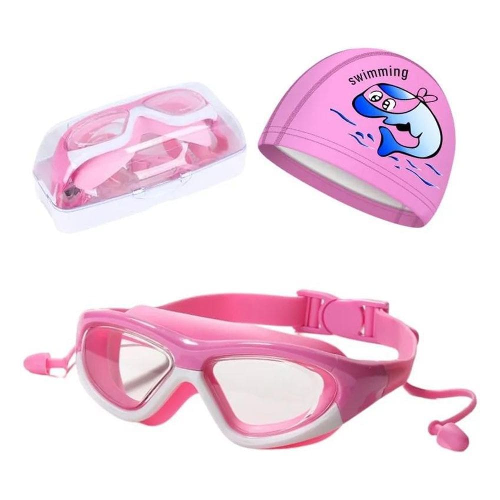 2X Kit Óculos Touca Natação Hero Band Uv Coleção Tibumm