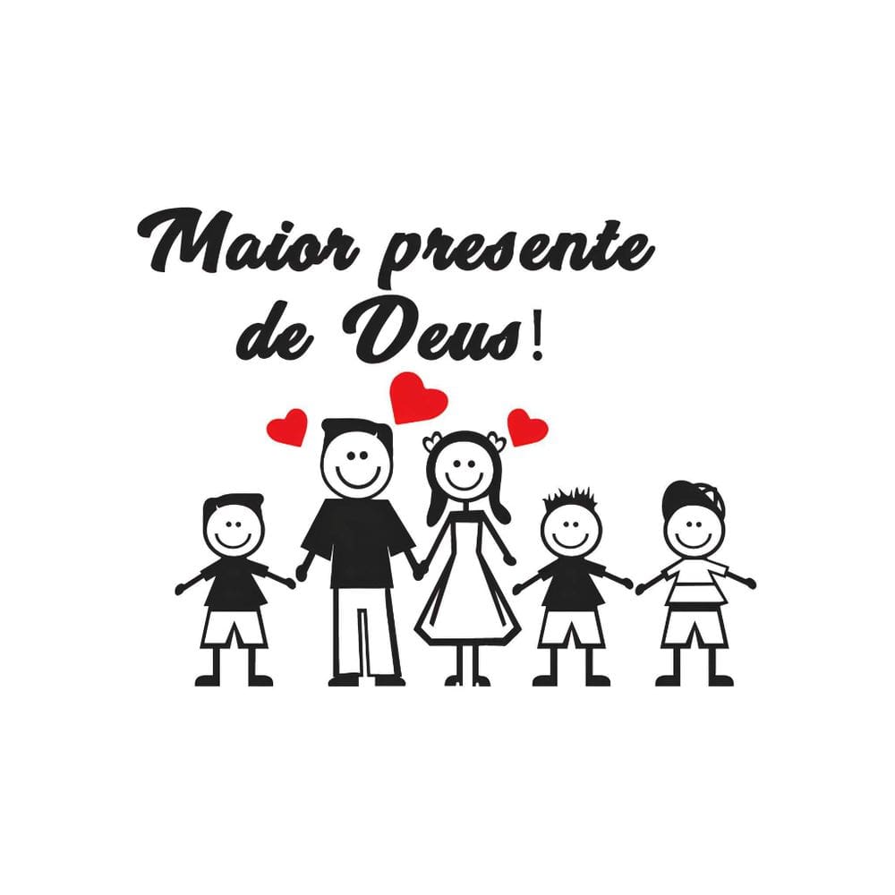 Adesivo De Carro Familia Feliz - Maior Presente De Deus