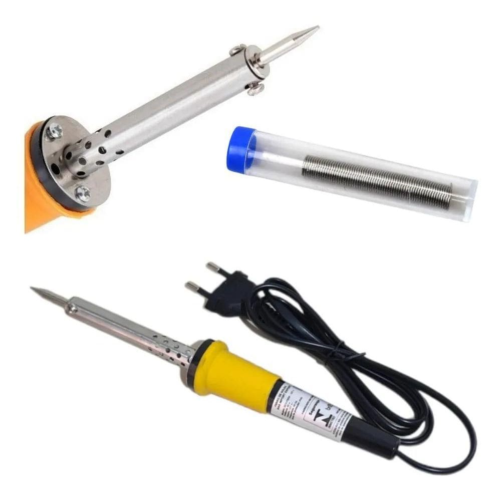 Kit Ferro De Solda Soldar Soldador 110V 40W + Estanho