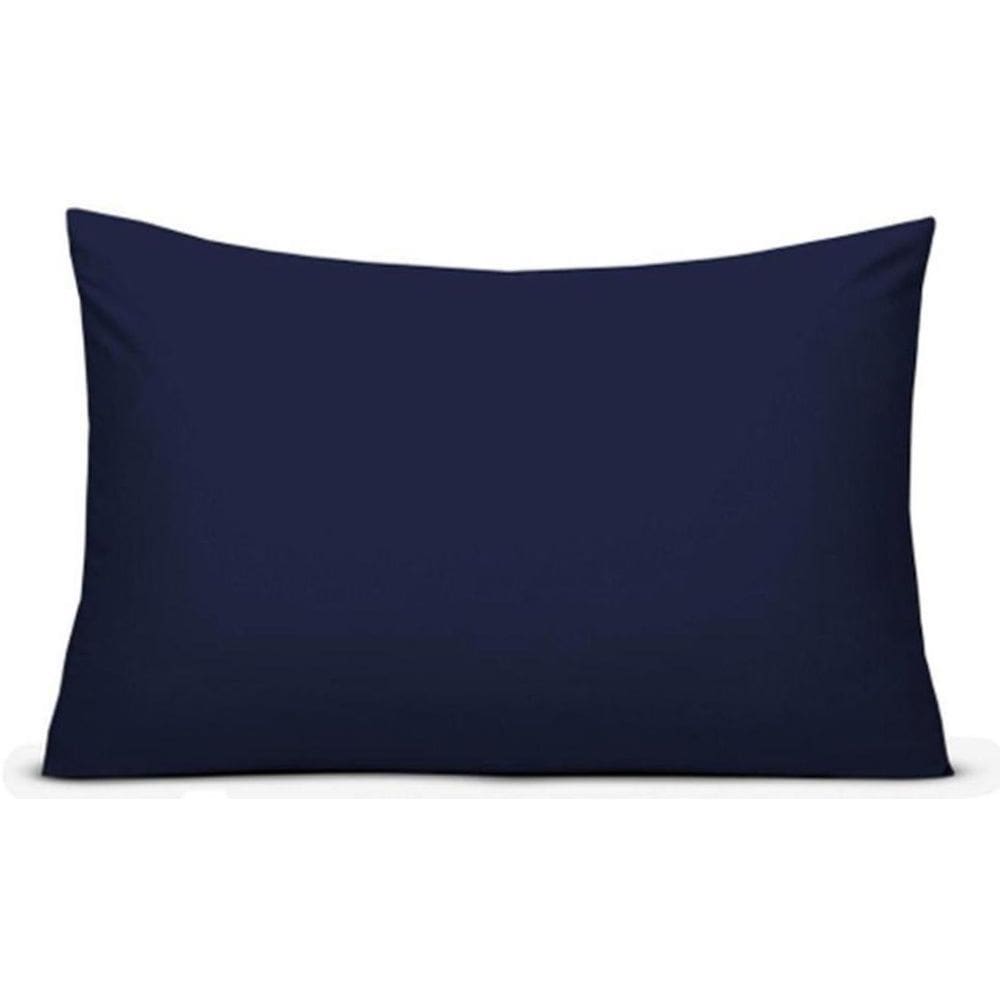 Fronha Avulsa Azul Lisa Envelope Malha Travesseiro 70X50Cm