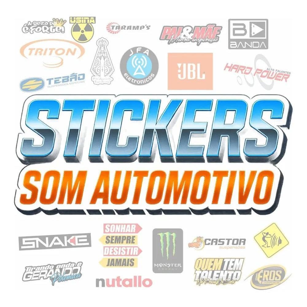 Kit Cartela Adesivos Som Automotivo Carro Rebaixado 29Unid