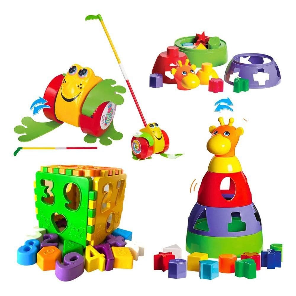 Kit Brinquedo Educativo Encaixe Bebe Infantil 1 Ano 12 Meses
