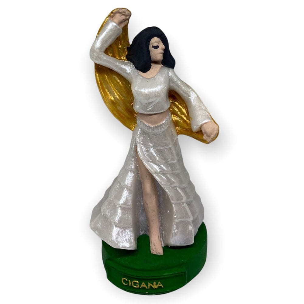 Escultura Cigana Branca 11 Cm Em Resina