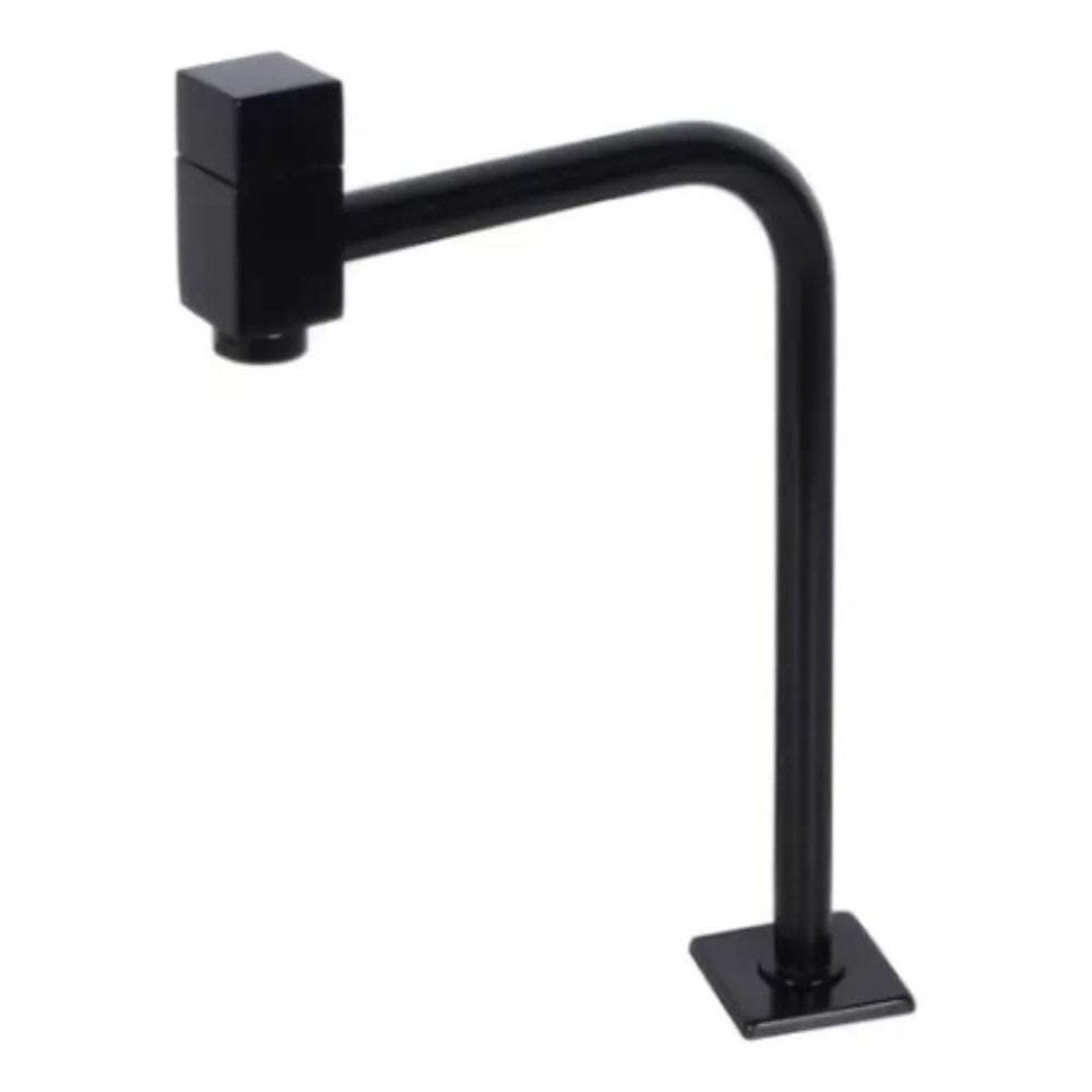 2X Torneira P Cuba Link Quadrada 90 Alta 1/4 Volta Preto Fo