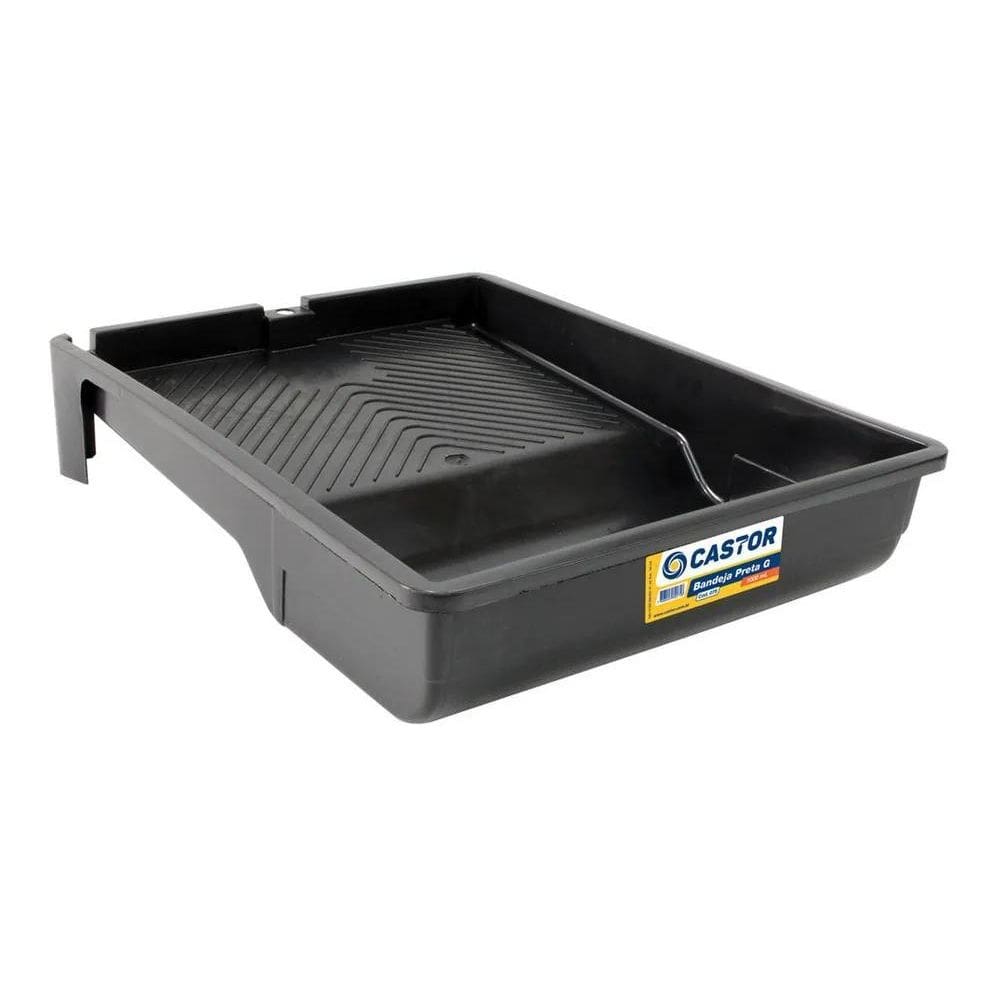 2X Bandeja Para Pintura 1000Ml Grande Preta - Castor