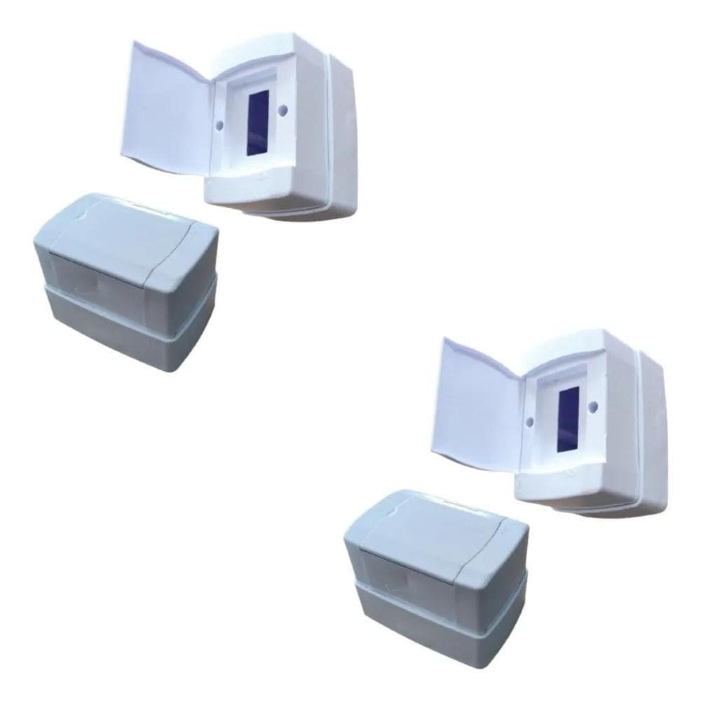 2X Kit 2 Caixas Distribuição Sobrepor 1/2 Disjuntores - Ilum