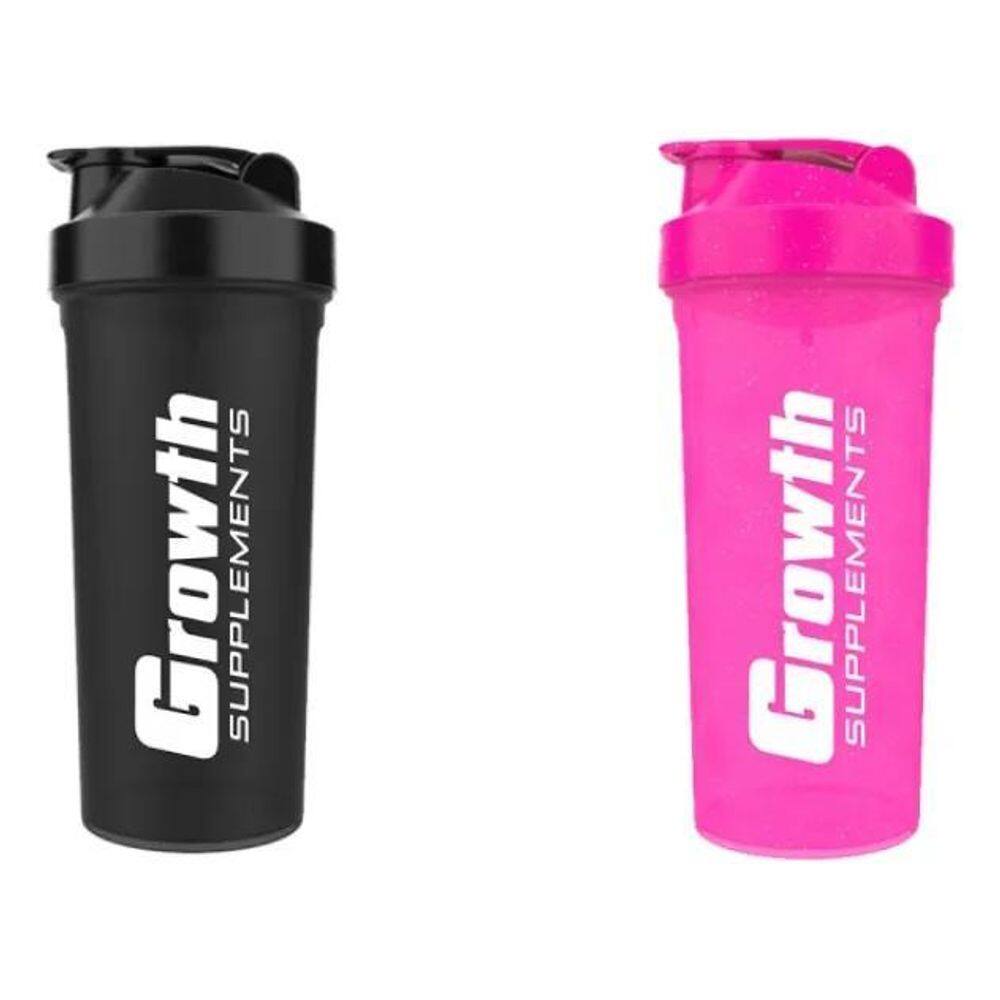 2X Kit 2 Coqueteleiras Preta E Rosa Growth Academia Fitness