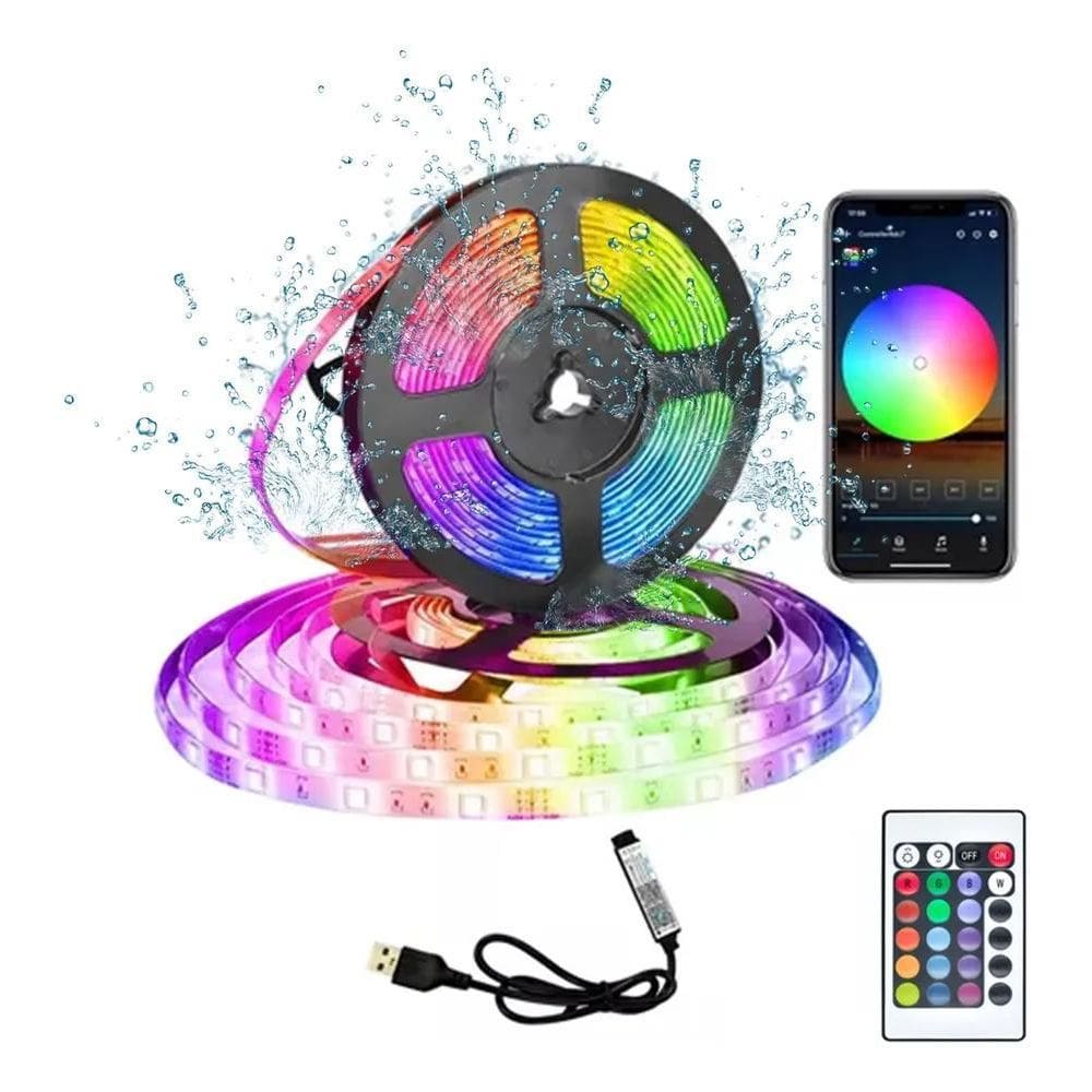 2X Fita Led 5050 Rgb De 16 Milhões De Cores Com Controlador