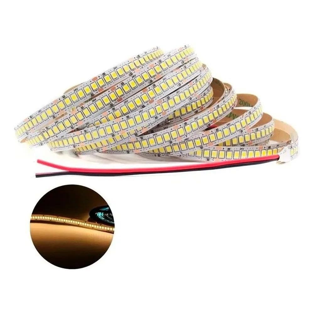2X Super Fita Led 2835 5M 20W/M 240 Leds/M Luz Branco-Quente