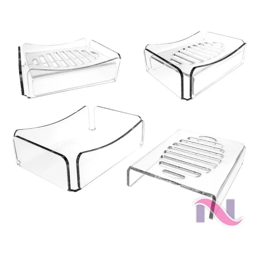2X Saboneteira Acrílico Banheiro Lavabo Pia Resistente Crist