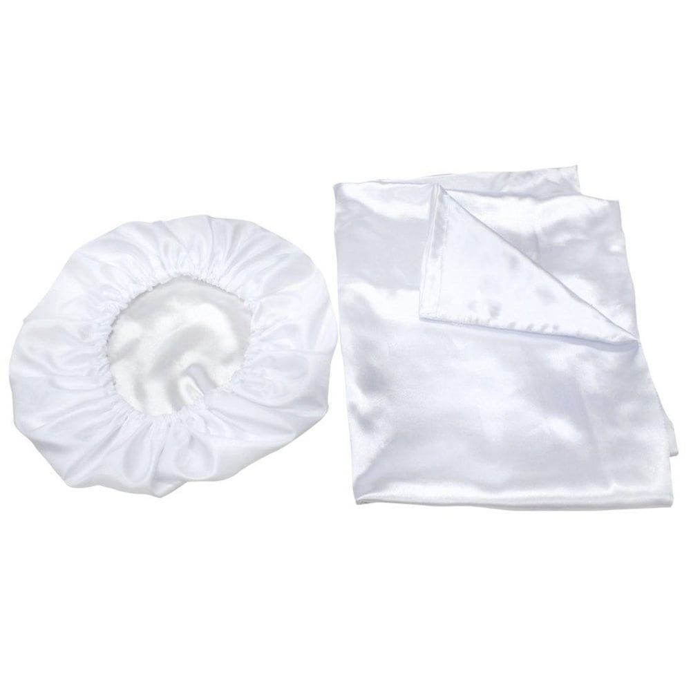 Kit 4 Fronhas 50X70 +2 Touca De Cetim Anti Frizz Branca