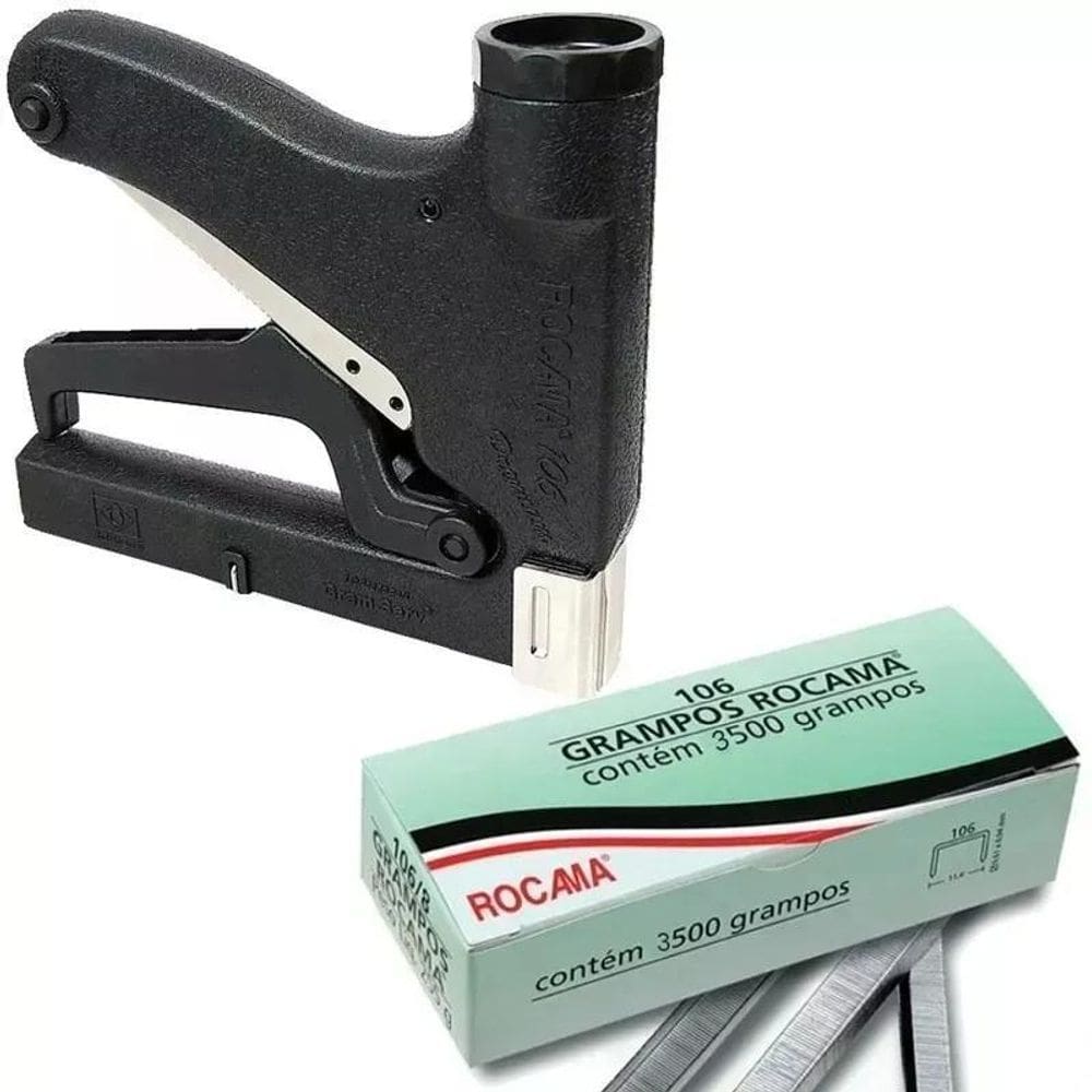 Grampeador Rocama Premium 106 + 3.500 Grampos 106/6Mm