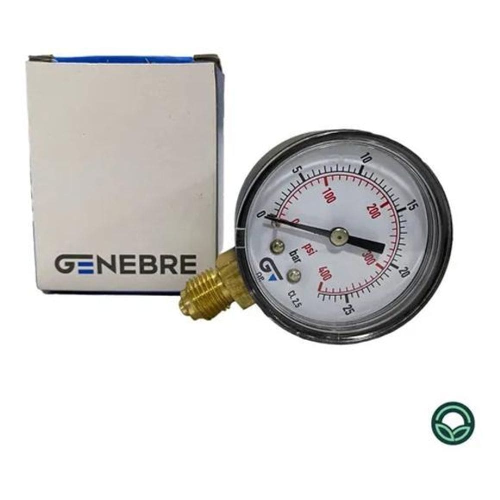 2X Manômetro 25Bar 400Psi 3820 1/4 - Genebre