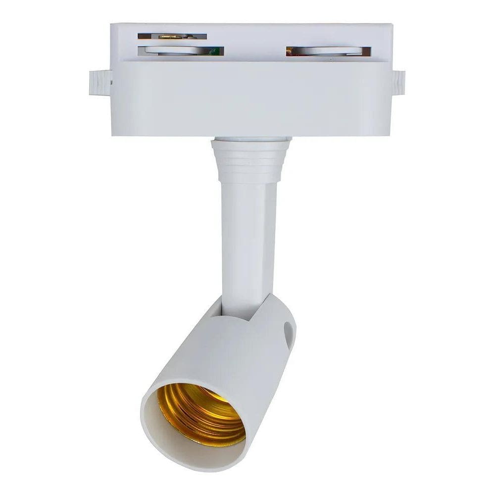 2X Spot Trilho Branco Eletrificado S/ Lâmpada Soquete E27 De