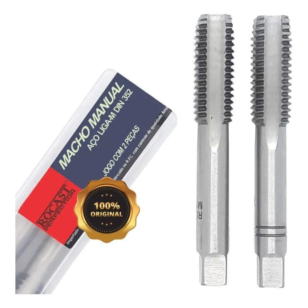 2X Jogo De Macho Manual M 12 X 1,25 - 2 Pçs - Aço Liga Rocas