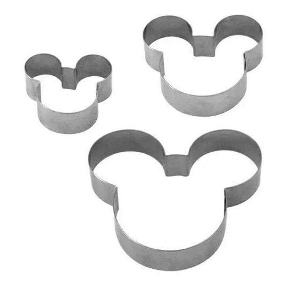 2X Cortador Personagem Mickey - 3 Peças