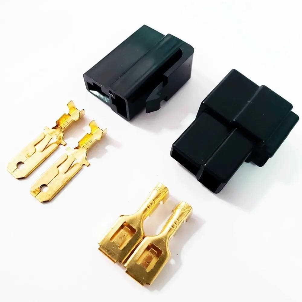 2X 10 Conjunto Conector 2 Vias Com Terminais Macho E Fêmea