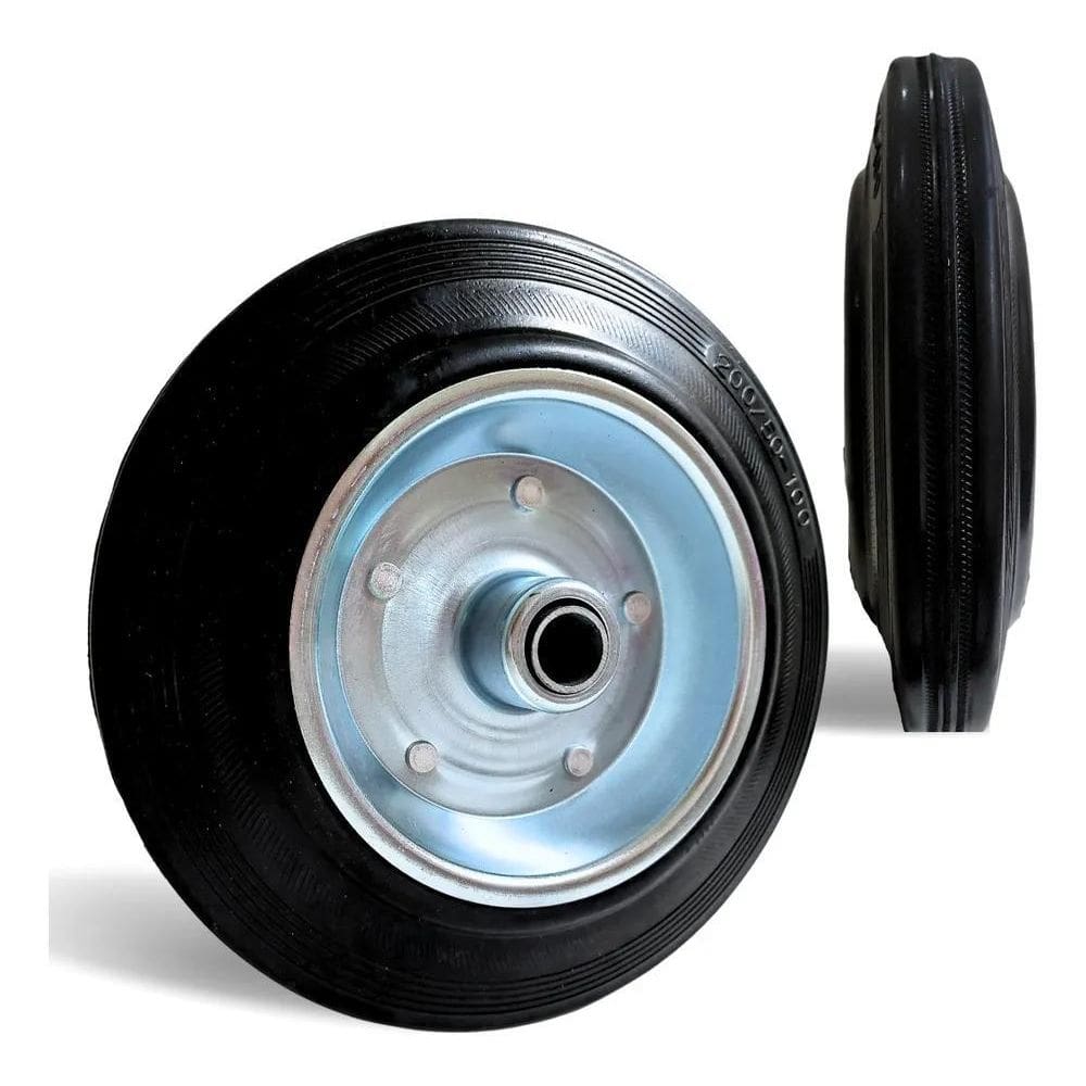 2X Roda De Borracha Maciça 8 Polegada Rolamento Rolete Belto
