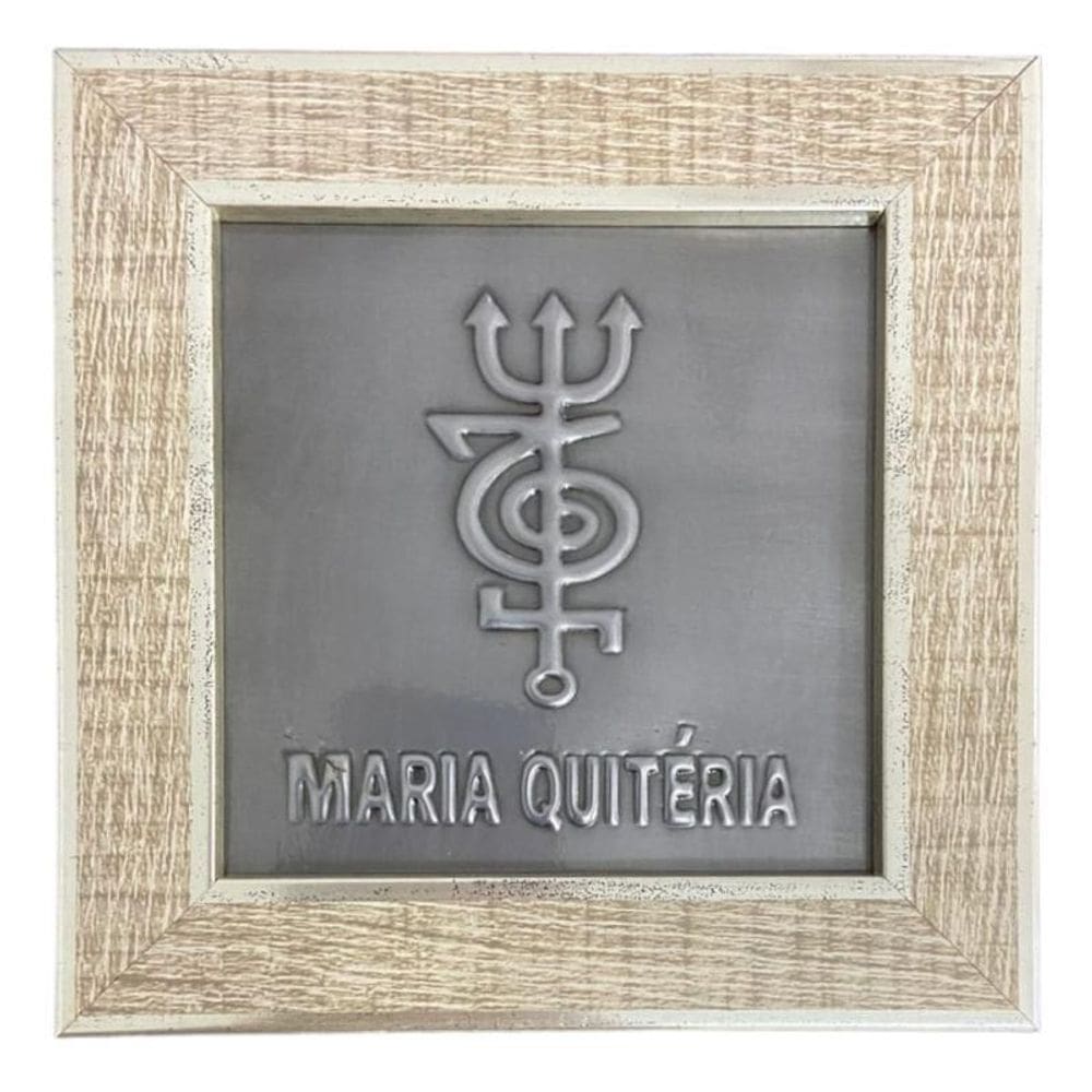 Quadro Maria Quitéria Madeira Carvalho E Metal 13 X13 Cm