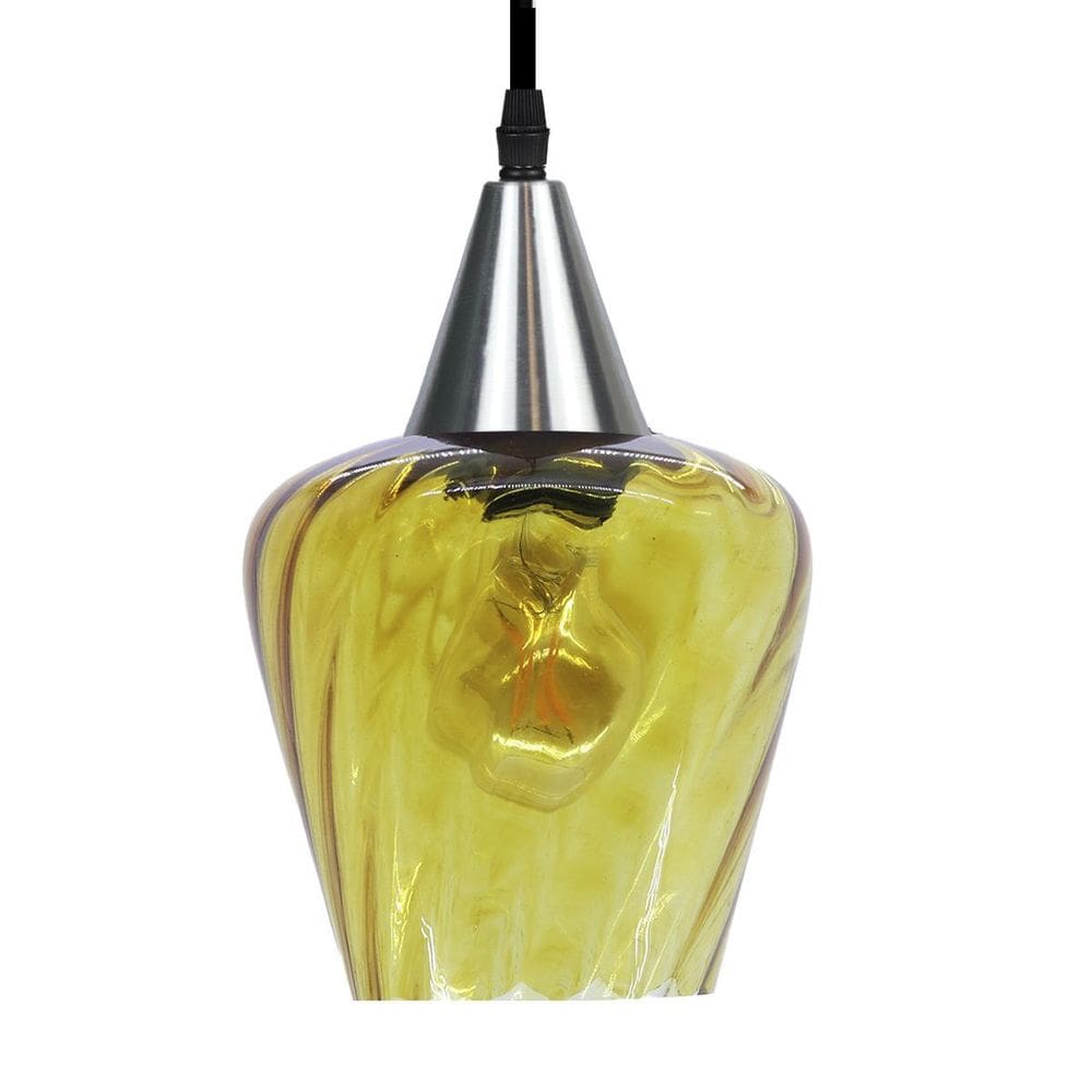 Lustre Pendente Taschibra Monalisa Conhaque E27 Bivolt Prata