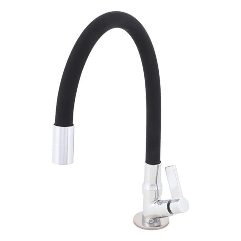Torneira Cozinha Bica Alta Flex Cromada/Preta Delinia